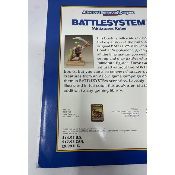 Advance Dungeon & Dragons AD&D Battlesystem Miniatures Rules TSR RPG #9266 - Picture 11 of 13
